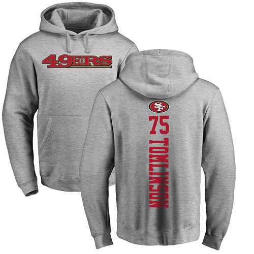 Men San Francisco 49ers Ash Laken Tomlinson Backer #75 Pullover NFL Hoodie Sweatshirts->nfl t-shirts->Sports Accessory